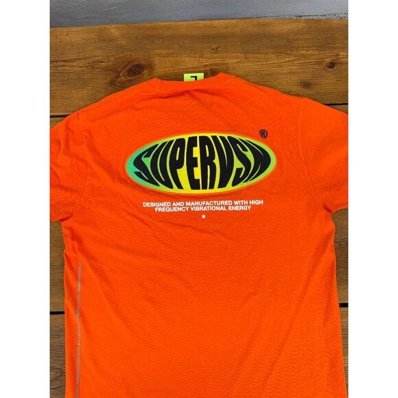 Supervsn Mens Orange Graphic Tee Shirt Large Cotton Crewneck Short Sleeve MINT & - Picture 9 of 9